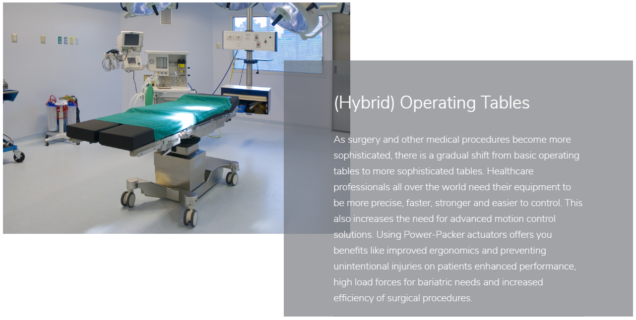 Hybrid operating tables slider