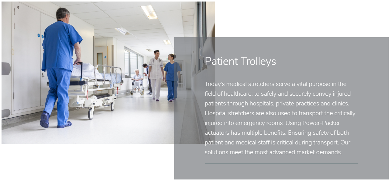 Patient trolleys slider